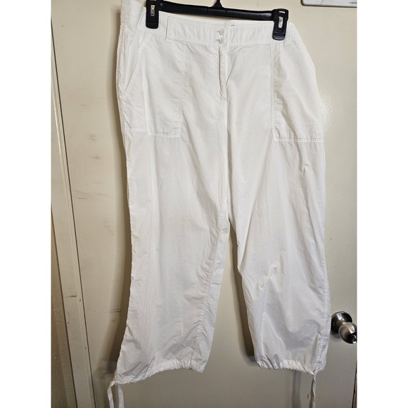 Relax‎ by Tommy Bahama Cotton Lightweight Crop Pants Drawstring Bottom Size 16 - Picture 1 of 5